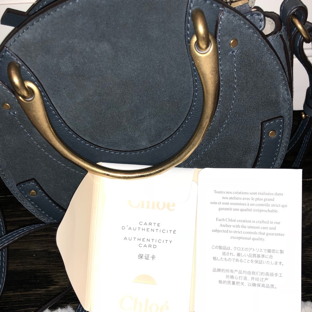 *SOLD*CHLOE Silver Blue Calfskin Suede Small Pixie - Picture 8 of 8